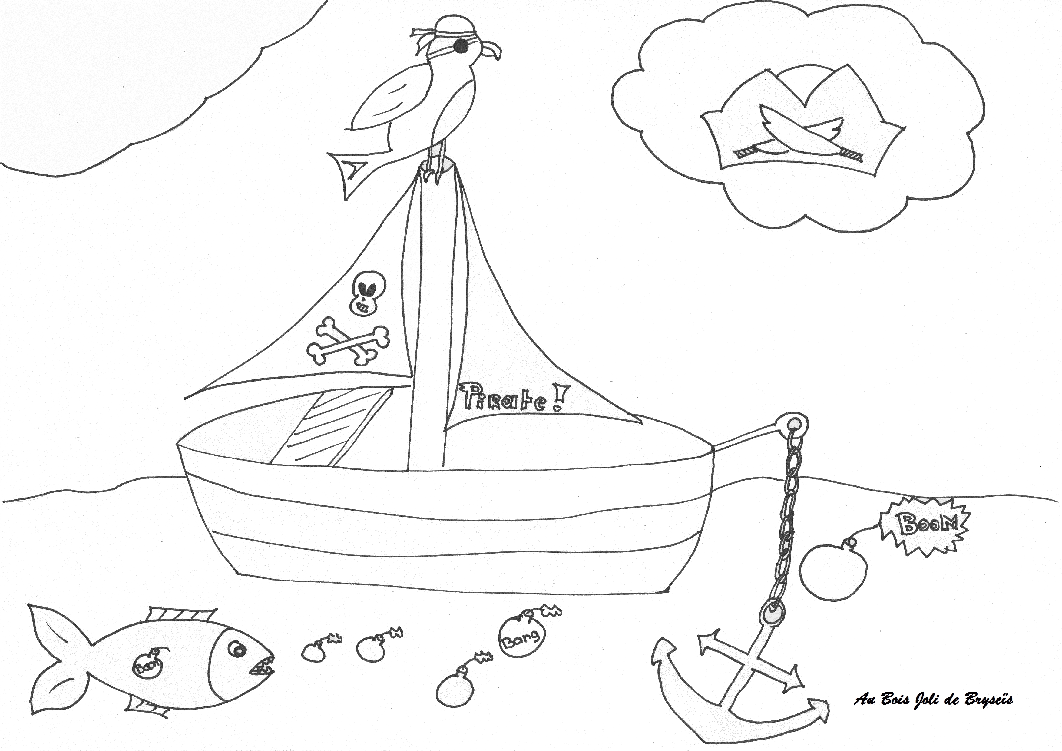 Dibujo para colorear: Pirate ship (Transporte) #138414 - Dibujos para Colorear e Imprimir Gratis