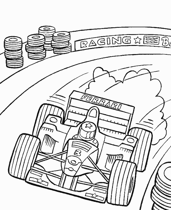 Dibujo para colorear: Race car (Transporte) #138859 - Dibujos para Colorear e Imprimir Gratis