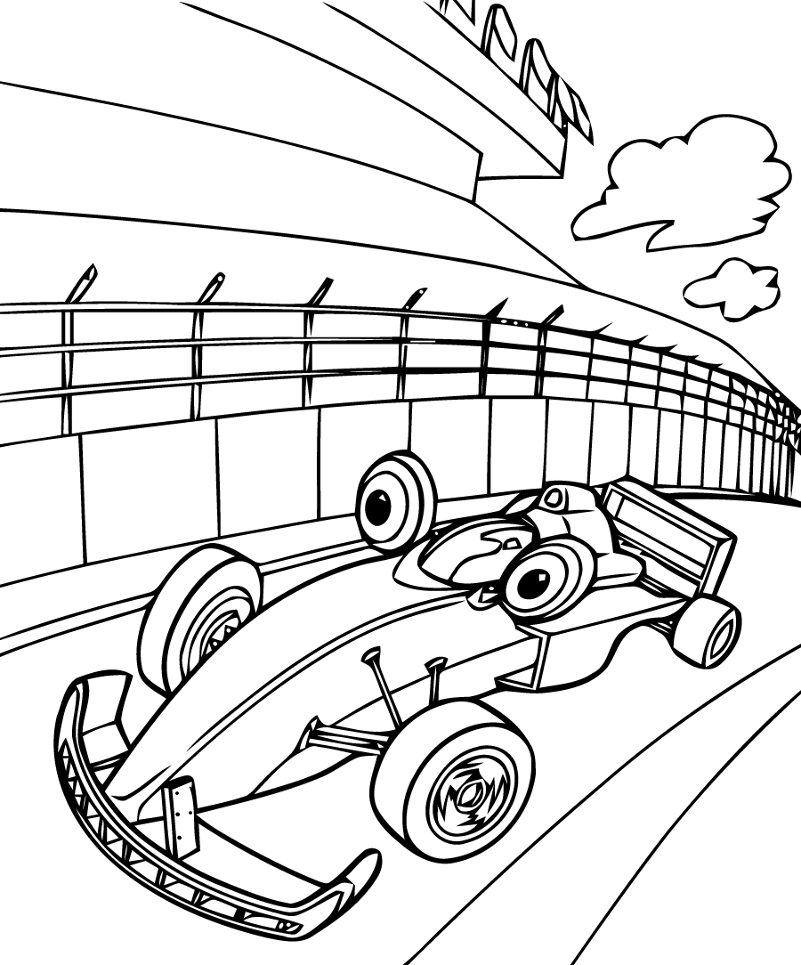 Dibujo para colorear: Race car (Transporte) #138923 - Dibujos para Colorear e Imprimir Gratis
