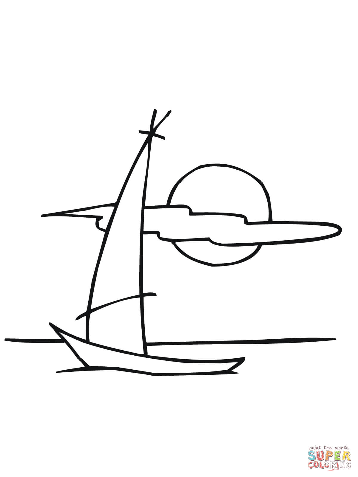 Dibujo para colorear: Sailboat (Transporte) #143607 - Dibujos para Colorear e Imprimir Gratis