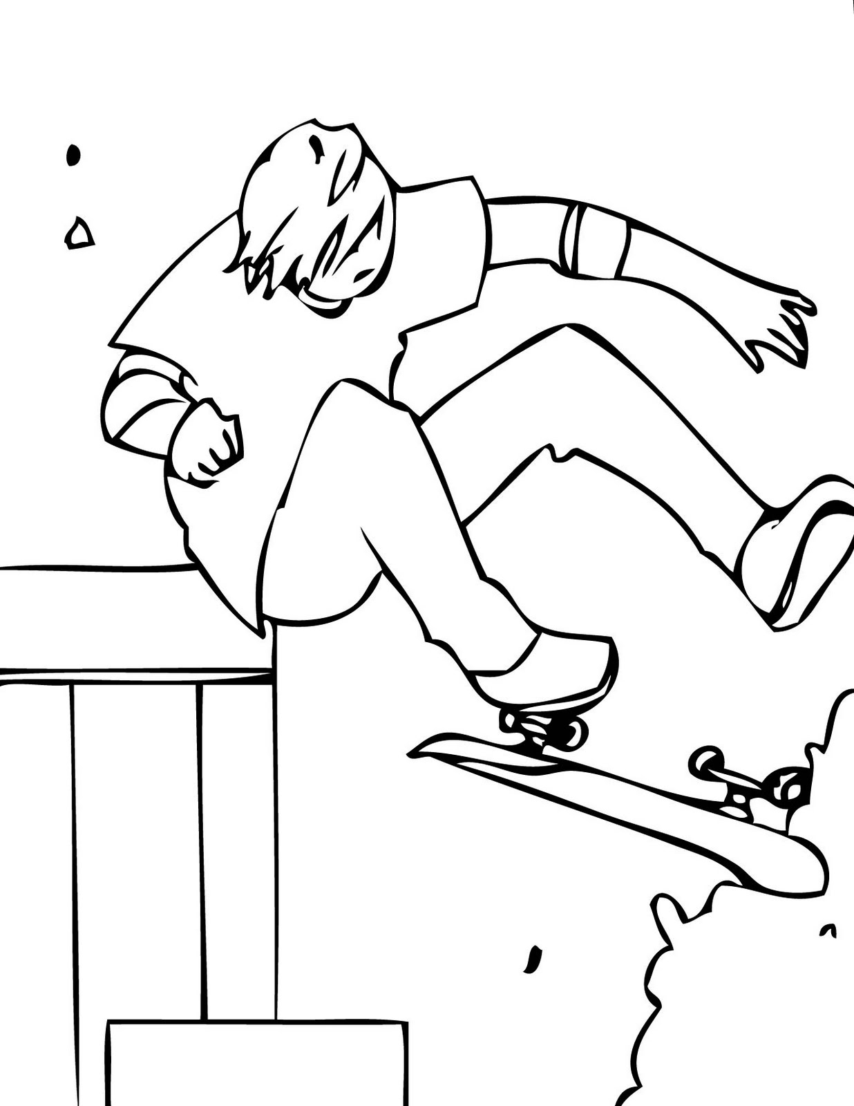 Dibujo para colorear: Skateboard (Transporte) #139305 - Dibujos para Colorear e Imprimir Gratis
