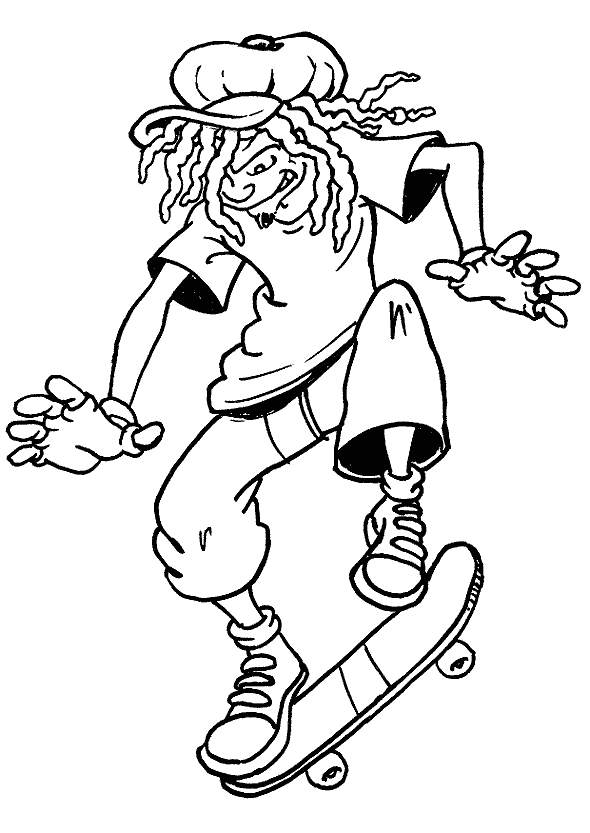 Dibujo para colorear: Skateboard (Transporte) #139307 - Dibujos para Colorear e Imprimir Gratis