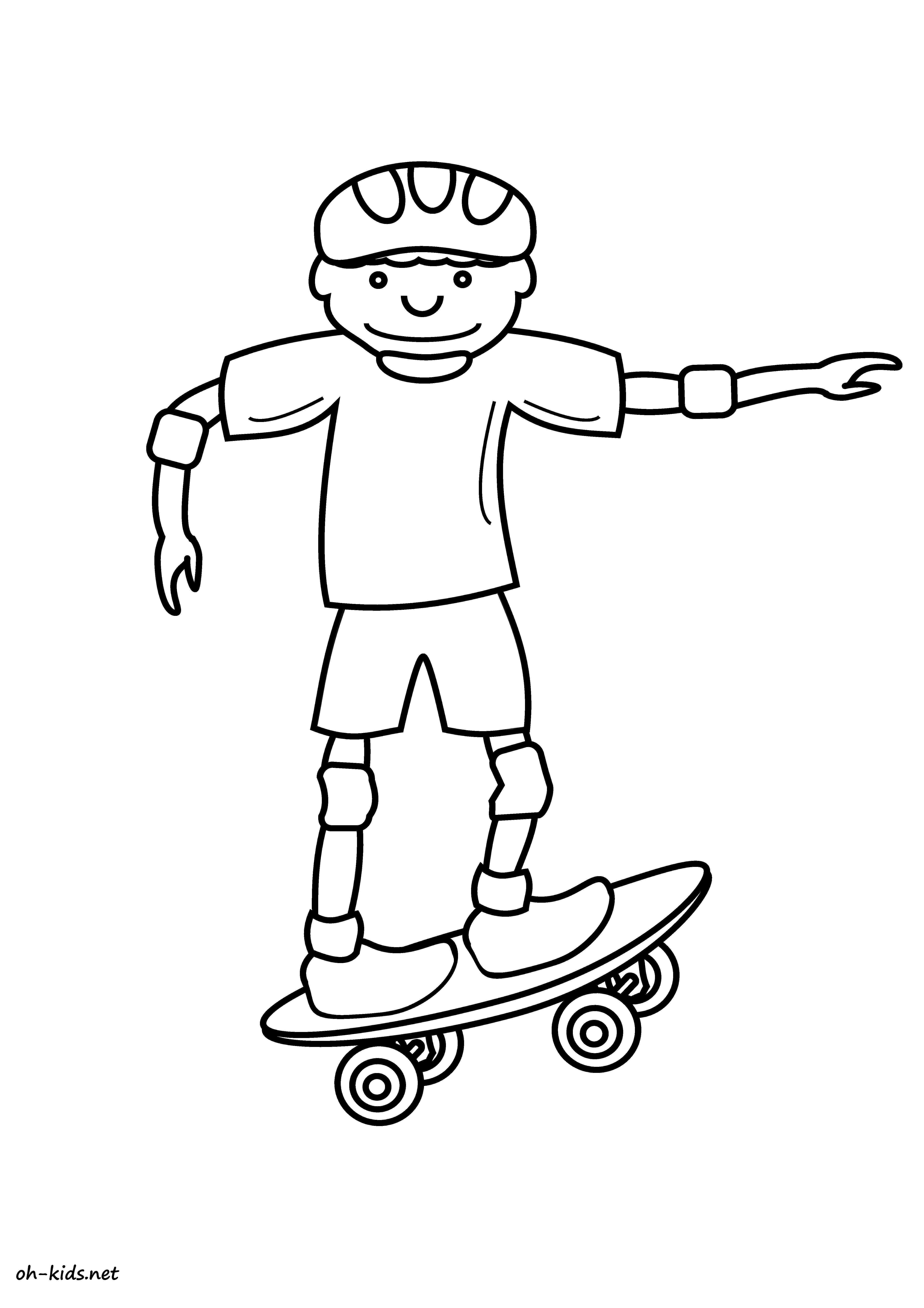 Dibujo para colorear: Skateboard (Transporte) #139347 - Dibujos para Colorear e Imprimir Gratis