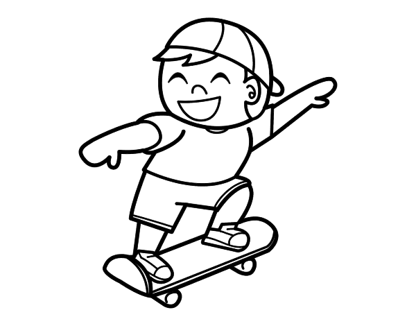 Dibujo para colorear: Skateboard (Transporte) #139350 - Dibujos para Colorear e Imprimir Gratis