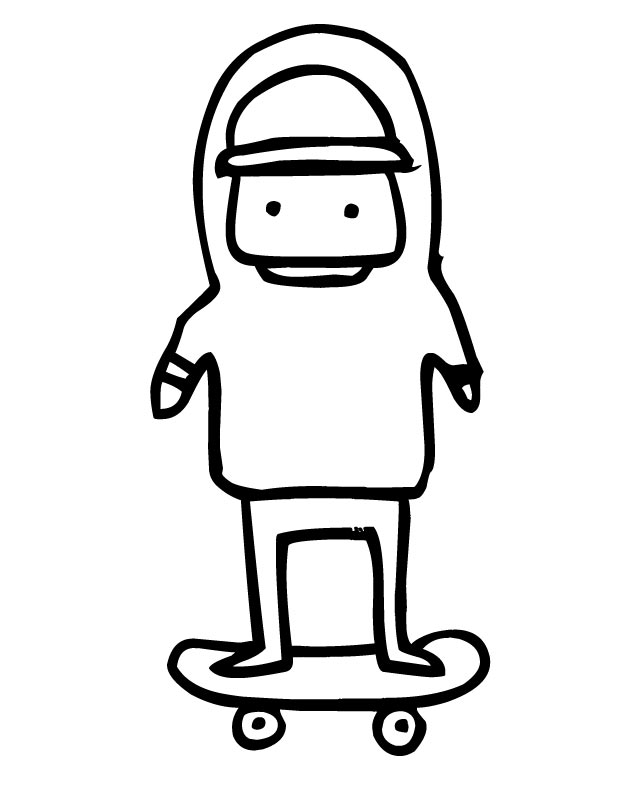 Dibujo para colorear: Skateboard (Transporte) #139359 - Dibujos para Colorear e Imprimir Gratis