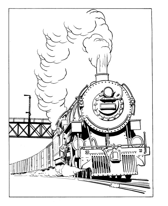Dibujo para colorear: Train / Locomotive (Transporte) #135088 - Dibujos para Colorear e Imprimir Gratis