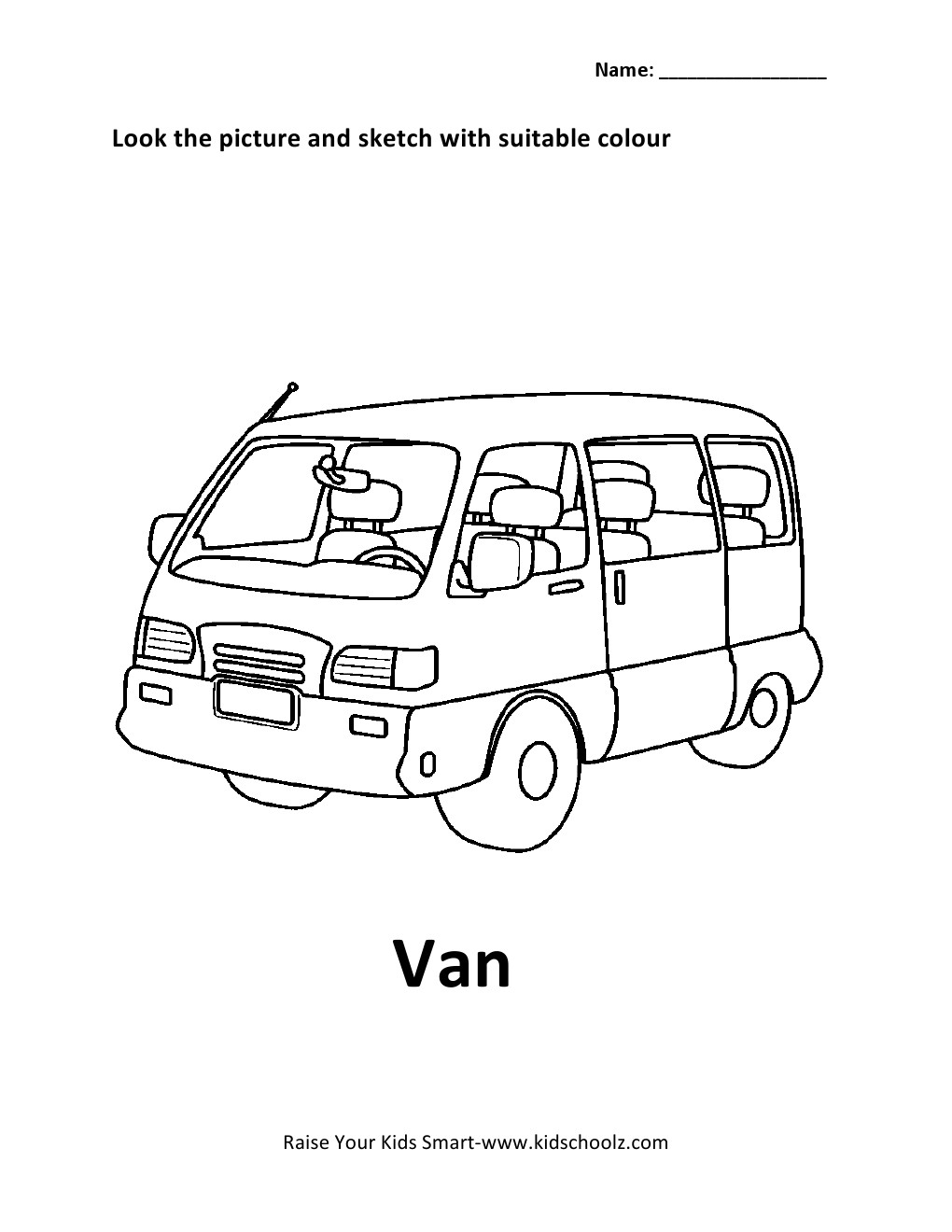 Dibujo para colorear: Van (Transporte) #145153 - Dibujos para Colorear e Imprimir Gratis