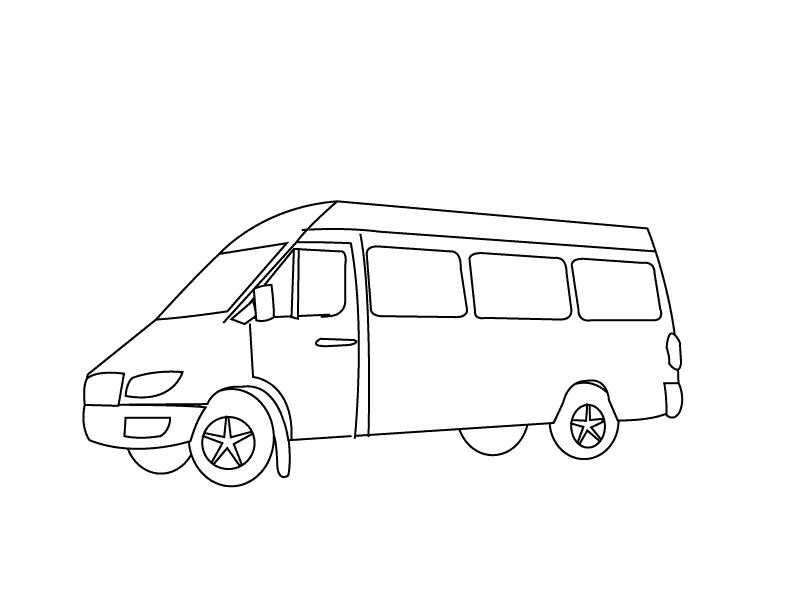 Dibujo para colorear: Van (Transporte) #145265 - Dibujos para Colorear e Imprimir Gratis