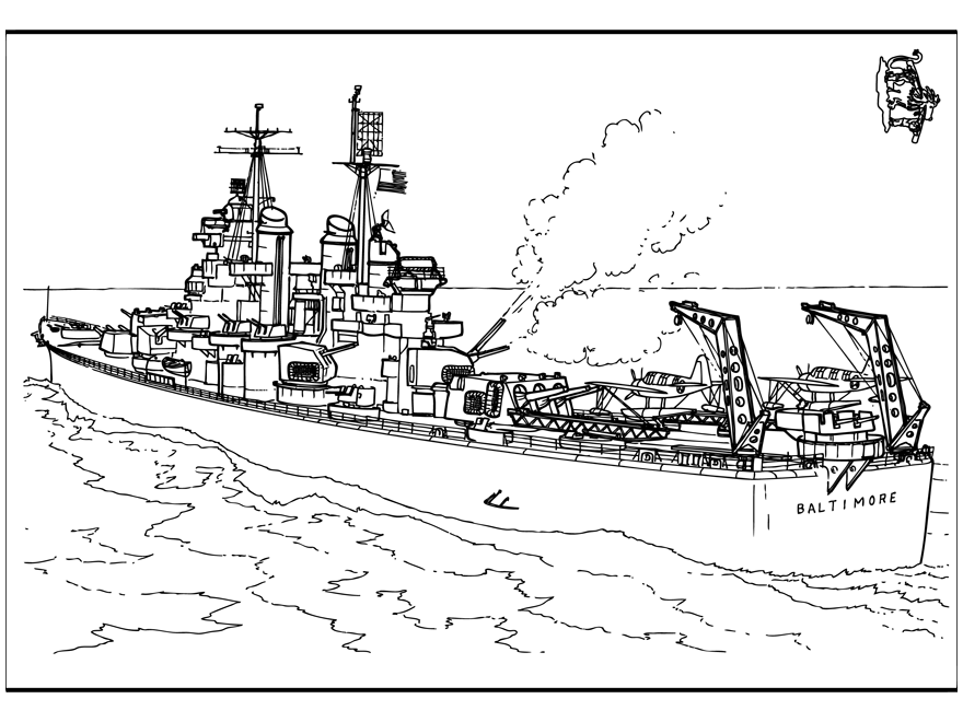 Dibujo para colorear: Warship (Transporte) #138515 - Dibujos para Colorear e Imprimir Gratis