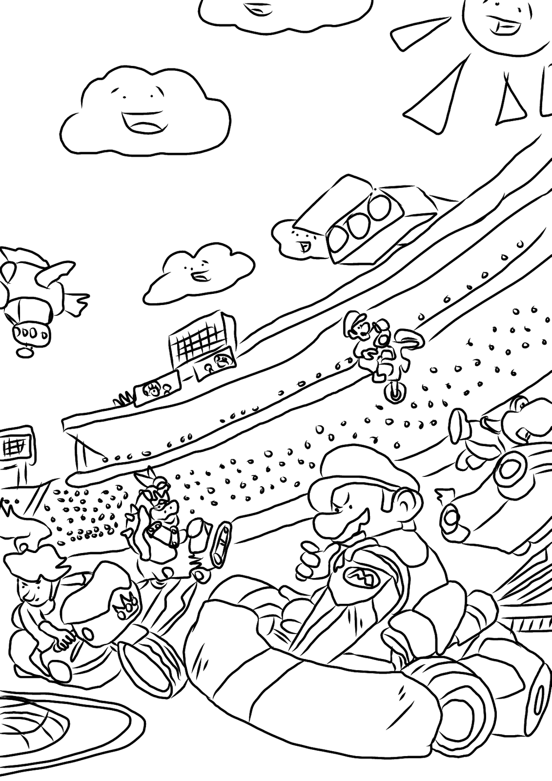 Dibujo para colorear: Mario Kart (Videojuegos) #154436 - Dibujos para Colorear e Imprimir Gratis