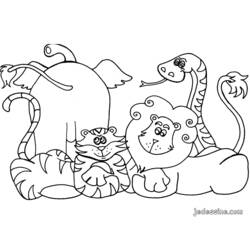 Dibujo para colorear: Animales salvajes / de la selva (Animales) #21085 - Dibujos para Colorear e Imprimir Gratis