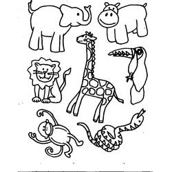 Dibujo para colorear: Animales salvajes / de la selva (Animales) #21090 - Dibujos para Colorear e Imprimir Gratis