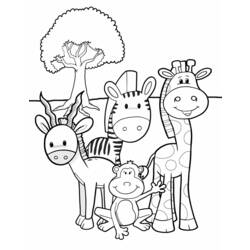 Dibujo para colorear: Animales salvajes / de la selva (Animales) #21234 - Dibujos para Colorear e Imprimir Gratis