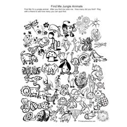 Dibujo para colorear: Animales salvajes / de la selva (Animales) #21315 - Dibujos para Colorear e Imprimir Gratis