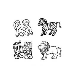 Dibujo para colorear: Animales salvajes / de la selva (Animales) #21345 - Dibujos para Colorear e Imprimir Gratis