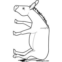 Dibujo para colorear: Burro (Animales) #503 - Dibujos para Colorear e Imprimir Gratis