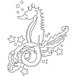 Dibujo para colorear: Caballito de mar (Animales) #18620 - Dibujos para Colorear e Imprimir Gratis