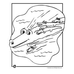 Dibujo para colorear: Caimán (Animales) #405 - Dibujos para Colorear e Imprimir Gratis