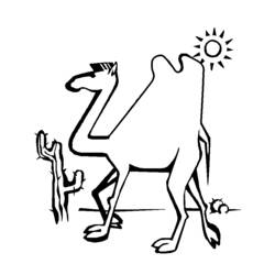 Dibujo para colorear: Camello (Animales) #1687 - Dibujos para Colorear e Imprimir Gratis