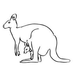 Dibujo para colorear: Canguro (Animales) #9130 - Dibujos para Colorear e Imprimir Gratis