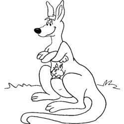 Dibujo para colorear: Canguro (Animales) #9269 - Dibujos para Colorear e Imprimir Gratis