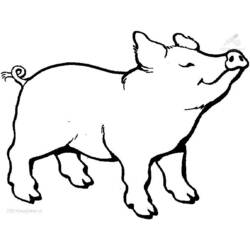 Dibujo para colorear: Cerdo (Animales) #3588 - Dibujos para Colorear e Imprimir Gratis