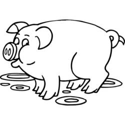 Dibujo para colorear: Cerdo (Animales) #3609 - Dibujos para Colorear e Imprimir Gratis