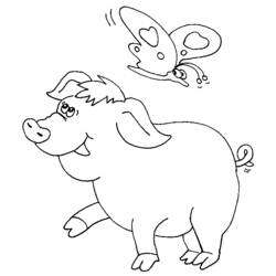 Dibujo para colorear: Cerdo (Animales) #3696 - Dibujos para Colorear e Imprimir Gratis