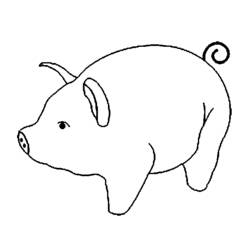 Dibujo para colorear: Cerdo (Animales) #3741 - Dibujos para Colorear e Imprimir Gratis