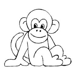 Dibujo para colorear: Chimpancé (Animales) #2851 - Dibujos para Colorear e Imprimir Gratis