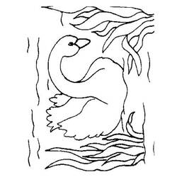 Dibujo para colorear: Cisne (Animales) #5009 - Dibujos para Colorear e Imprimir Gratis