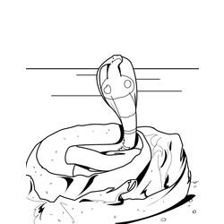 Dibujo para colorear: Cobra (Animales) #3290 - Dibujos para Colorear e Imprimir Gratis