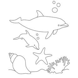 Dibujo para colorear: Delfín (Animales) #5106 - Dibujos para Colorear e Imprimir Gratis