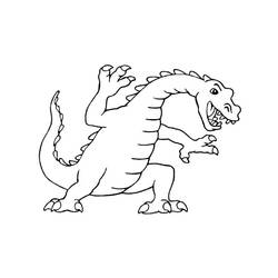Dibujo para colorear: Dragón (Animales) #5704 - Dibujos para Colorear e Imprimir Gratis