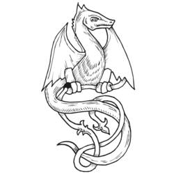 Dibujo para colorear: Dragón (Animales) #5755 - Dibujos para Colorear e Imprimir Gratis