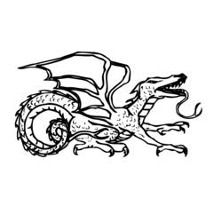 Dibujo para colorear: Dragón (Animales) #5779 - Dibujos para Colorear e Imprimir Gratis