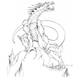 Dibujo para colorear: Dragón (Animales) #5792 - Dibujos para Colorear e Imprimir Gratis