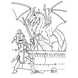 Dibujo para colorear: Dragón (Animales) #5818 - Dibujos para Colorear e Imprimir Gratis