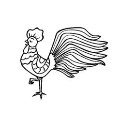 Dibujo para colorear: Gallo (Animales) #4107 - Dibujos para Colorear e Imprimir Gratis