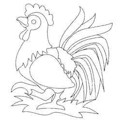 Dibujo para colorear: Gallo (Animales) #4117 - Dibujos para Colorear e Imprimir Gratis