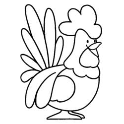 Dibujo para colorear: Gallo (Animales) #4122 - Dibujos para Colorear e Imprimir Gratis