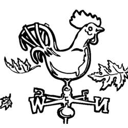 Dibujo para colorear: Gallo (Animales) #4130 - Dibujos para Colorear e Imprimir Gratis