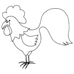 Dibujo para colorear: Gallo (Animales) #4132 - Dibujos para Colorear e Imprimir Gratis
