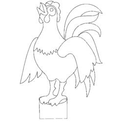Dibujo para colorear: Gallo (Animales) #4149 - Dibujos para Colorear e Imprimir Gratis