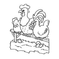 Dibujo para colorear: Gallo (Animales) #4153 - Dibujos para Colorear e Imprimir Gratis