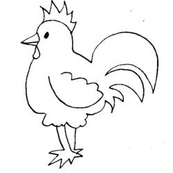 Dibujo para colorear: Gallo (Animales) #4175 - Dibujos para Colorear e Imprimir Gratis