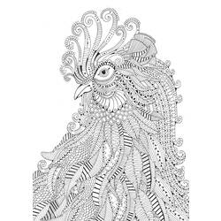 Dibujo para colorear: Gallo (Animales) #4219 - Dibujos para Colorear e Imprimir Gratis