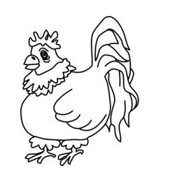 Dibujo para colorear: Gallo (Animales) #4275 - Dibujos para Colorear e Imprimir Gratis