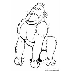 Dibujo para colorear: Gorila (Animales) #7422 - Dibujos para Colorear e Imprimir Gratis