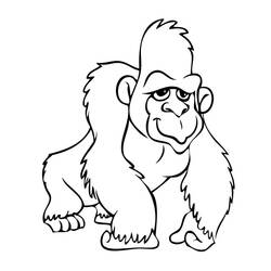 Dibujo para colorear: Gorila (Animales) #7427 - Dibujos para Colorear e Imprimir Gratis
